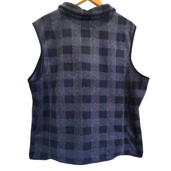 BUNDLE/LOT XXL Comfy Buffalo Check Fleece Zip-Up Vest w/Zip-Up Pockets EUC - Picture 7 of 13